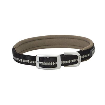 TERRAIN DOG COLLAR REFLECTIVE BLACK / GREY MEDIUM 17"