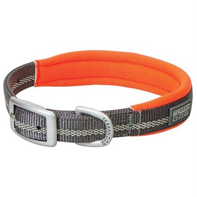 TERRAIN DOG COLLAR REFLECTIVE ORANGE / GREY LARGE 23"