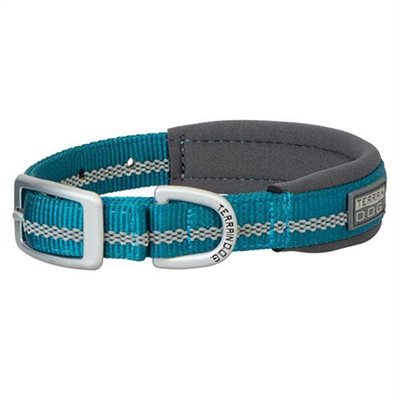 TERRAIN DOG COLLAR REFLECTIVE BLUE BAY / GREY LARGE 19"