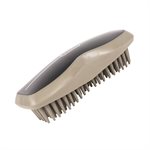 RUBBER CURRY BRUSH SOFT TOUCH GRIP WAHL TAUPE / BLACK