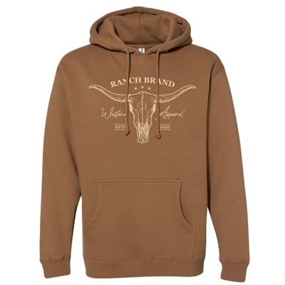 HOODIE RANCH BRAND UNISEXE SKULL 2 SADDLE / BEIGE XXLARGE